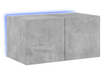 Ścienna szafka TV z LED szarość betonu 60x35x31 cm WM-837273