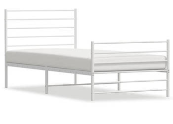 Łóżko Metalowe Białe Rama Łóżka Ze Stelażem Biała 100x200 cm WM-352381