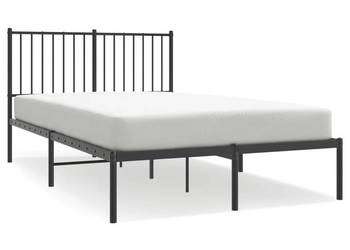 Łóżko Metalowe Czarne Rama Łóżka Ze Stelażem 120x190 cm WM-350861