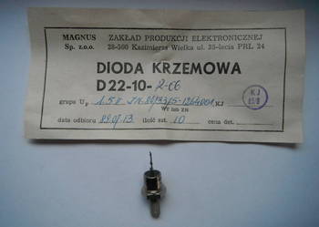 D22-10R-06 Dioda Unitra Lamina 10A 600V NOWE