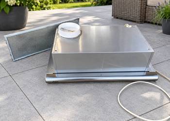 Okap teleskopowy Amica OTB 414 inox 180 W – sprawny, filtr w zestawie