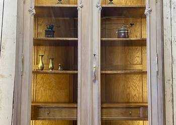 Biblioteka szarość 2-drzwiowa LUDWIK XV Francja XX w. Antyk witryna szafa