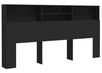 Wezgłowie łóżka z półkami czarne 200x19x1035 cm WM-811890
