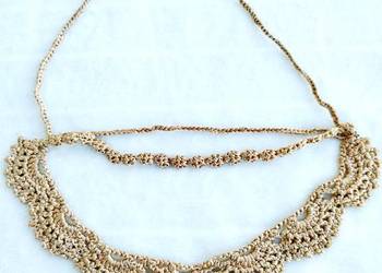 Ażurowy naszyjnik crochet, ręcznie robiony