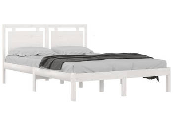 Rama łóżka biała lite drewno 140x190 cm WM-3105516
