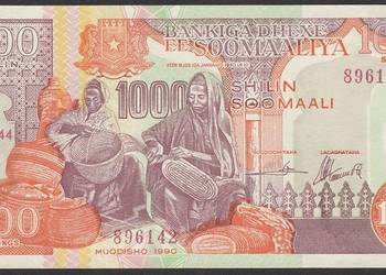 SOMALIA 1000 SHILLING 1990 - STAN BANKOWY UNC