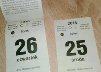 Kartka z kalendarza różne roczniki