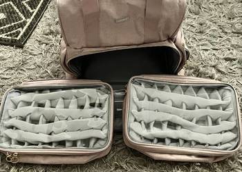 LEFOR·Z różowa torba-organizer 32,5×24×33,5 cm z wyciąganymi wkładkami