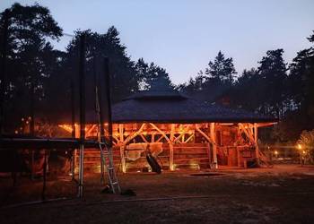 Działka letniskowa rekreacyjna 30a domek 50m² ocieplony las staw altana bal