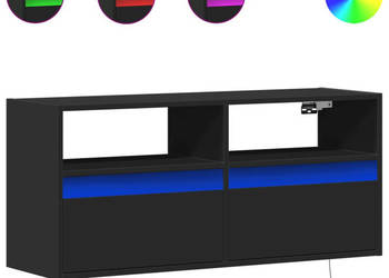 Ścienna szafka TV z LED czarna 100x31x45 cm WM-852335