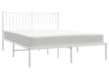 Łóżko Metalowe Białe Rama Łóżka Ze Stelażem Biała 140x190 cm WM-350931