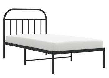 Łóżko Metalowe Czarne Rama Łóżka Ze Stelażem 100x190 cm WM-353629