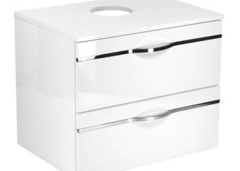 Szafka łazienkowa pod umywalkę z blatem biała 50cm MDF