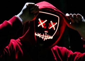 Halloween maska imprezowa LED karnawał do programowania