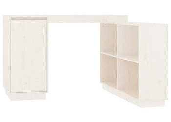 Biurko białe 110x50x75 cm lite drewno sosnowe WM-814505