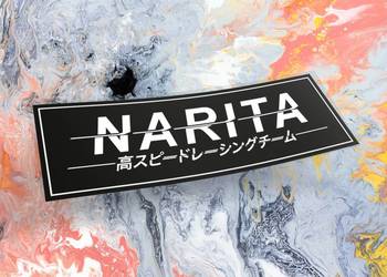 Naklejka NARITA 12 x 4 cm drift slap jdm k13