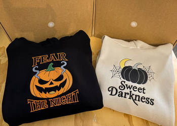Bluza dziecięca Halloween 2025 z haftem dyni czarna lub beżowa, limitowana