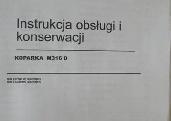 dtr instrukcja obsługi koparka caterpillar M316D i inne