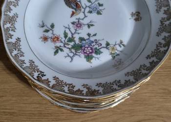 Talerze  Z Rajskim Ptakiem głębokie  Porcelana Francuska Vintage