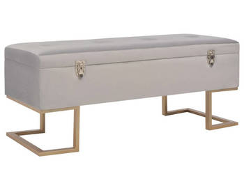 Ławka ze schowkiem 105 cm szara aksamitna WM-247573