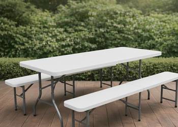 Zestaw cateringowy składany stół + 2 ławki EVENT PRO 180cm