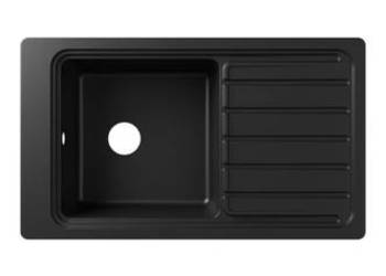 Zlewozmywak granitowy GoodHome Romesco 1-komorowy z ociekaczem czarny