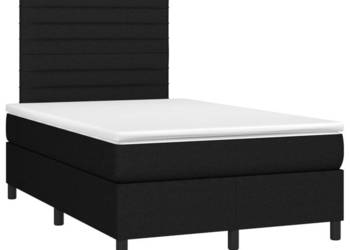 Łóżko kontynentalne z materacem czarne tkanina 120x190 cm WM-3270206