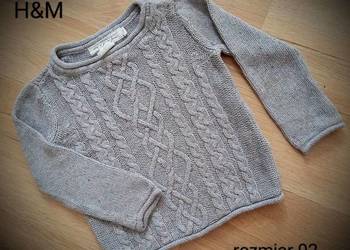 Sweterek szary dziewczęcy H&M rozmiar 92