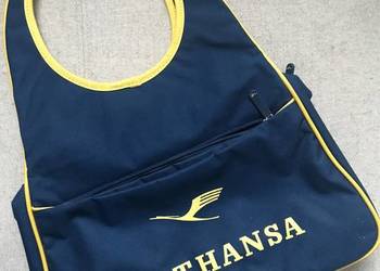 Granatowa torebka retro Lufthansa stary znak logo