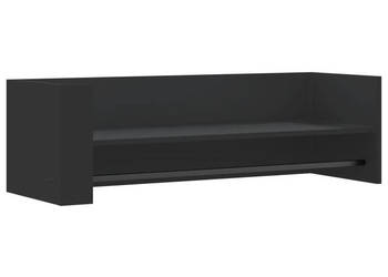 Półka ścienna czarna 100x35x305 cm materiał drewnopochodny WM-848459