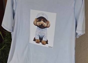 Damski t-shirt, bluzka na krótki rękaw jasnoniebieska