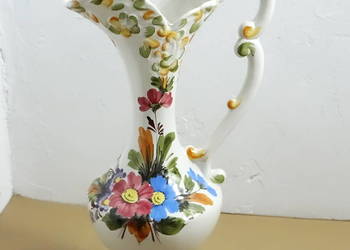 Włoski dzbanek / wazon ceramiczny Bassano Made in Italy – Kwiaty, Vintage