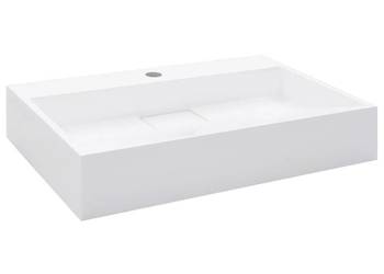 vidaXL Umywalka, kompozyt mineralny/marmurowy, biała (SKU:144064)