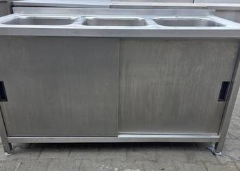 Zlew 3 Komorowy z Szafką Drzwi Suwane 150/60/85 cm M.1211 N