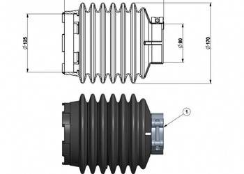 Osłona harmonijkowa kat 1- 4 długość 210mm 99118