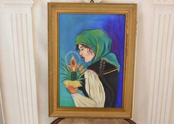 Zofia Stryjeńska - Góralka ze Świecą - Stary Portret Obraz Olejny