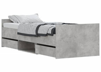 Rama łóżka z wezgłowiem i zanóżkiem szarość betonu 75x190 cm WM-3203820