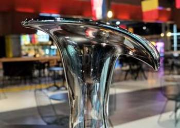 Wazonik srebrno-przezroczyste szkło wysokość 17 cm