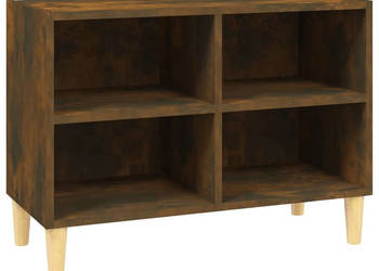 Szafka pod TV drewniane nóżki przydymiony dąb 695x30x50 cm WM-813146