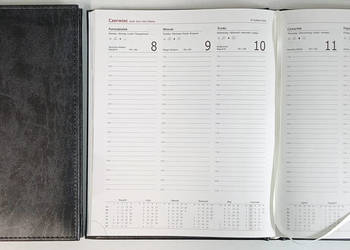 Kalendarz A4 książkowy 2026 TYGODNIOWY terminarz GRAFITOWY Vivella