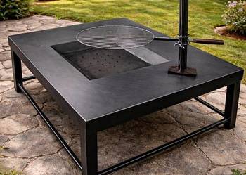 Grill ogrodowy 3w1 palenisko grill Santa Maria stół barowy stal