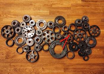 Zegar ścienny zębatki handmade industrialny loftowy