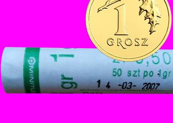 1 gr groszy 2007 Mennicze, Rolka Bankowa