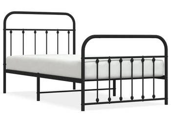 Łóżko Metalowe Czarne Rama Łóżka Ze Stelażem 100x190cm WM-352590