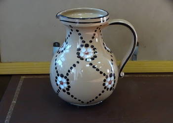 Ceramiczny dzbanek wazon ręcznie malowany retro vintage 20cm
