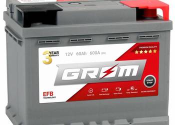 Akumulator 60Ah 600A GROM EFB START&STOP Prawy Plus