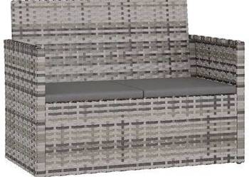 vidaXL Ławka ogrodowa z poduszkami, szara, 105 cm, polirattan(sku362317)
