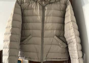 Kurtka puchowa XS Massimo Dutti beżowa z kapturem lekka ciepła sportowa