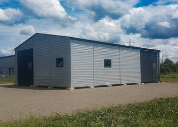 Blaszana hala 8,5×11,5m – srebrny/ciemny grafit matowy