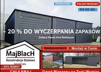 GRAFITOWY Pojedynczy Garaż Blaszany Jednospadowy | GARAŻE  – Maj-Blach